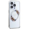 Guess GUHMP15LHFWFCT iPhone 15 Pro 6.1 transparent hardcase IML Flowers Wreatch MagSafe